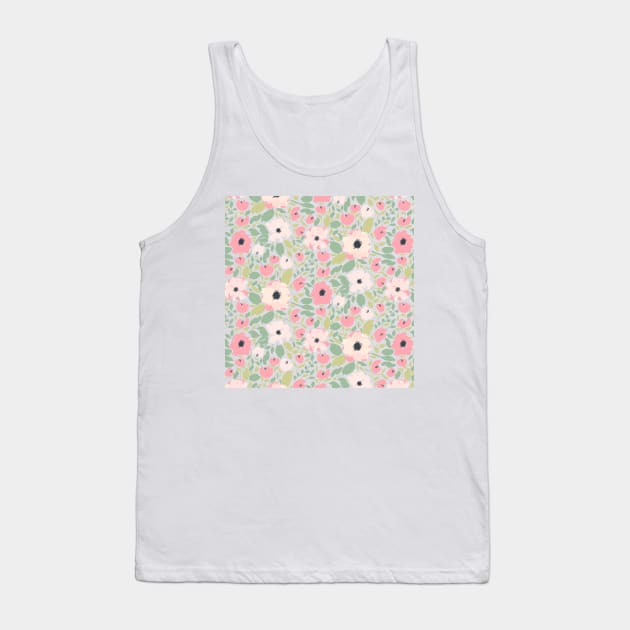 Anemone Floral Pattern Tank Top by LThomasDesigns